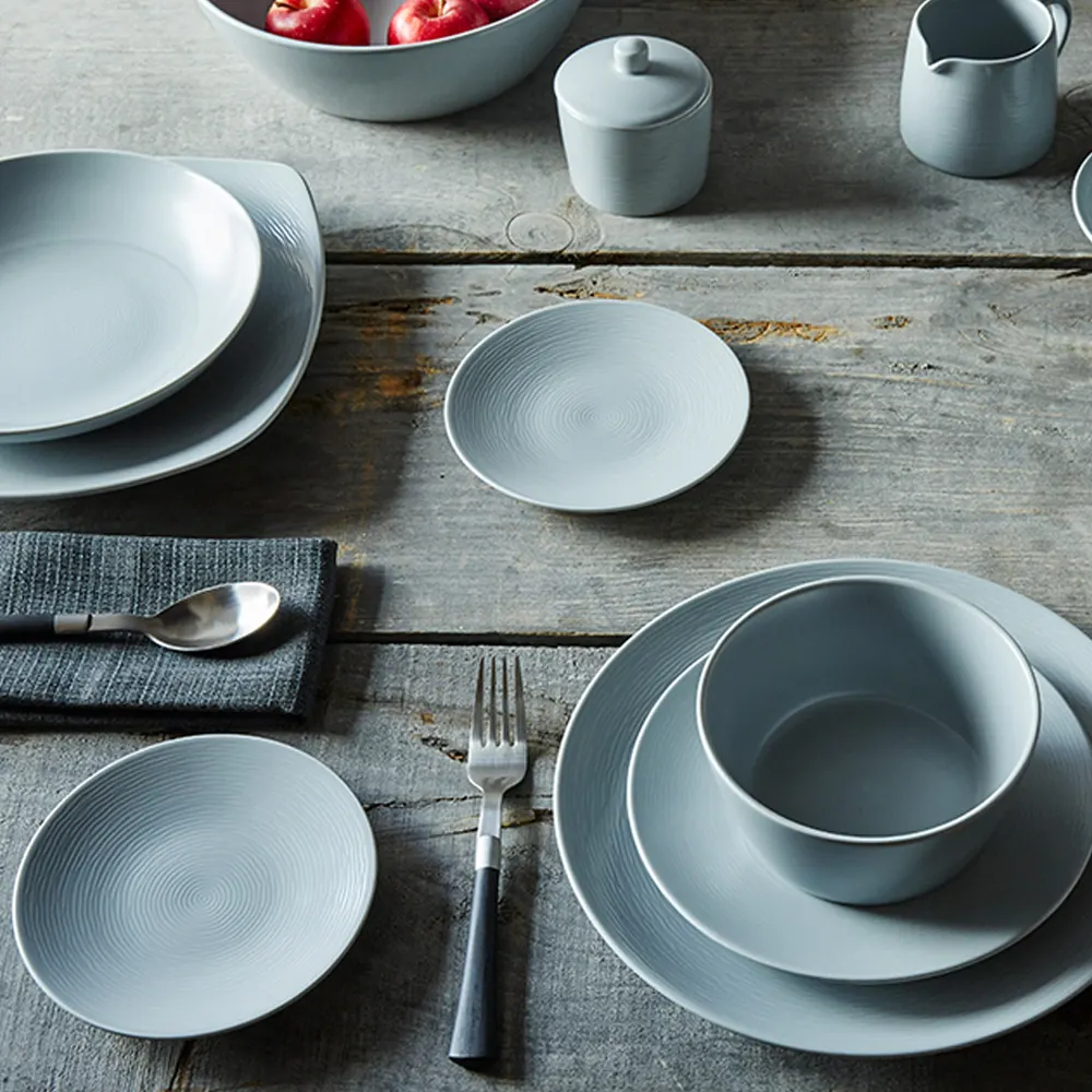 Noritake Grey On Grey Swirl Salad/Dessert Plate, Coupe