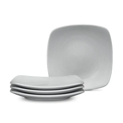 Noritake Grey On Grey Swirl Square Appetizer Plate