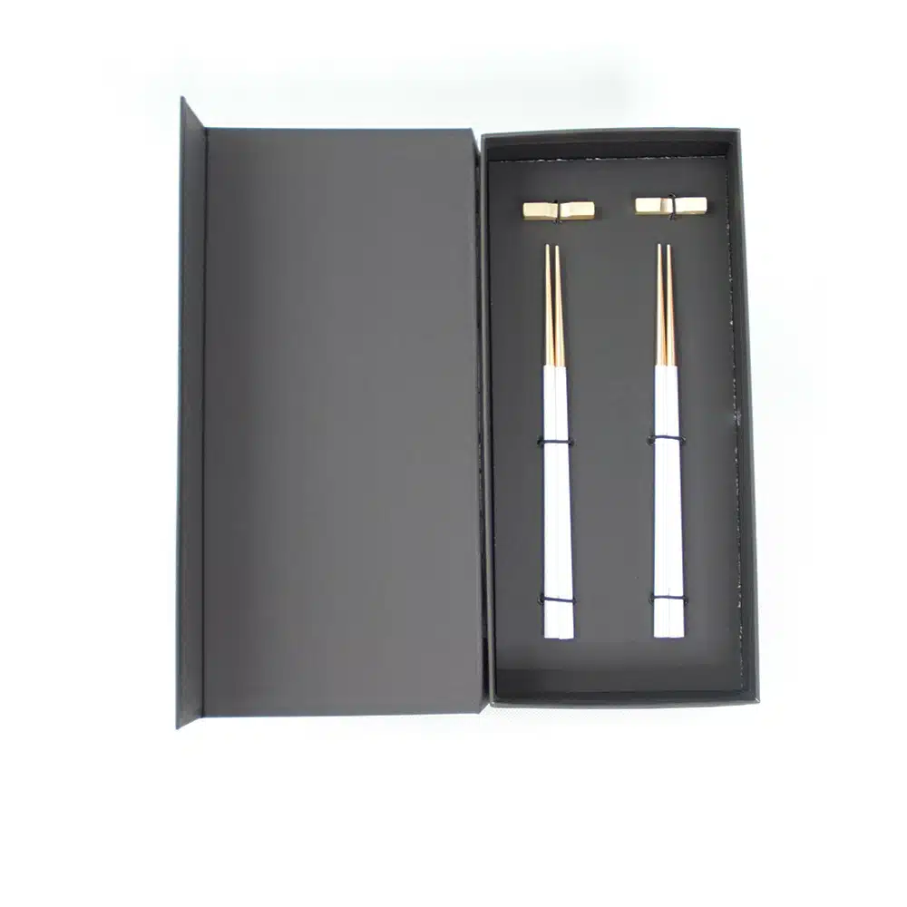 Chopstick Set White Gold
