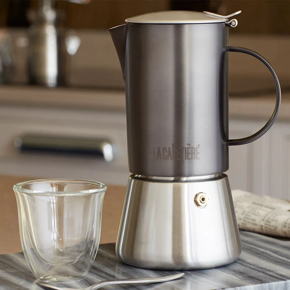 Stovetop Cafetiere Gun Metal Grey