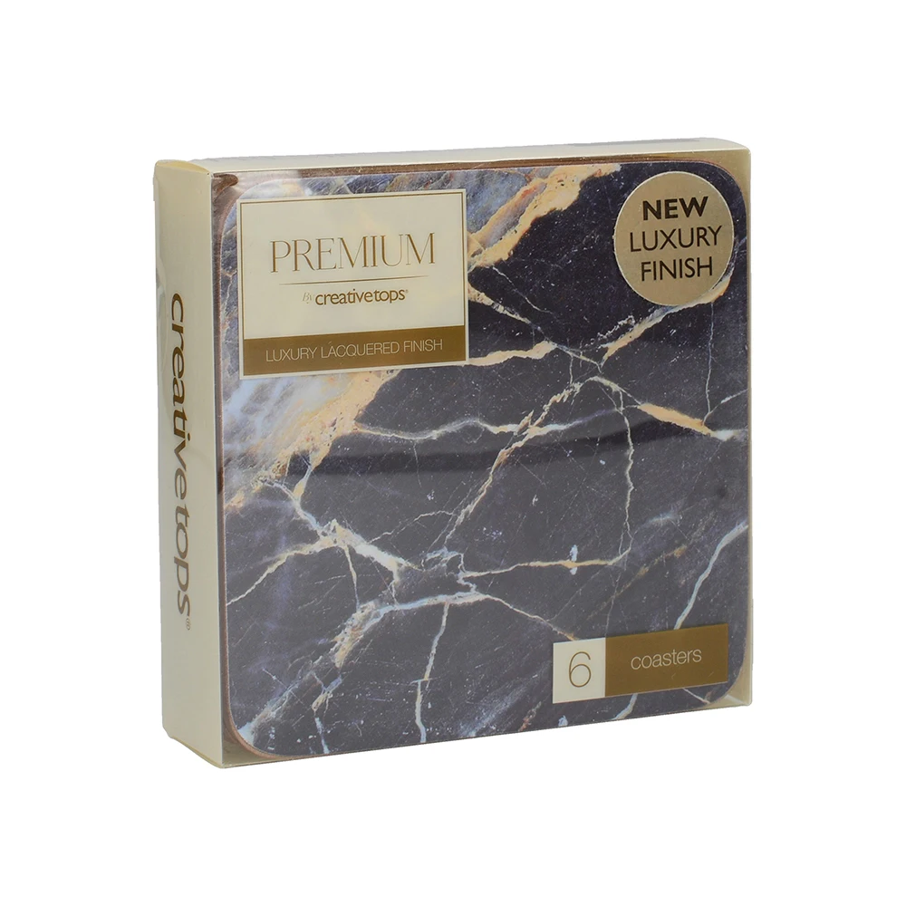 Navy Marble Coasters Set
