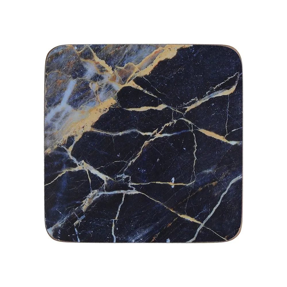 Navy Marble Coasters Set
