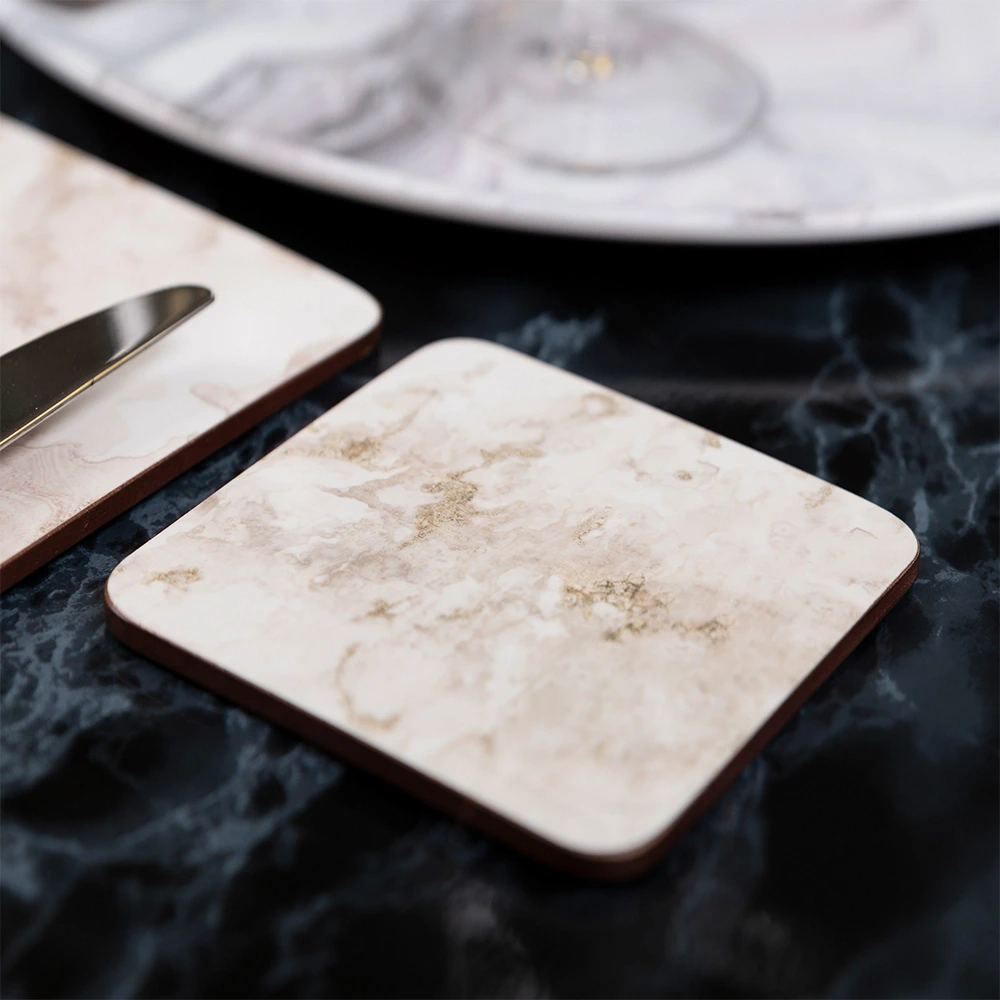 Grey Marble Coasters Set
