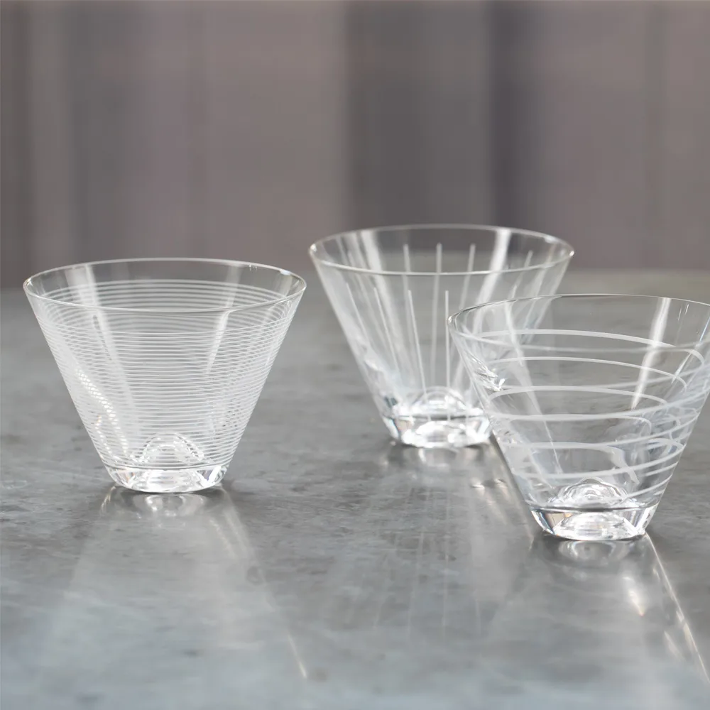 Stemless Martini Glasses