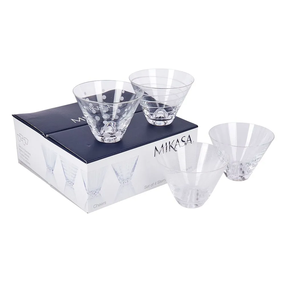 Stemless Martini Glasses