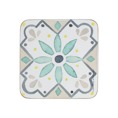 Green Tile Coasters Set