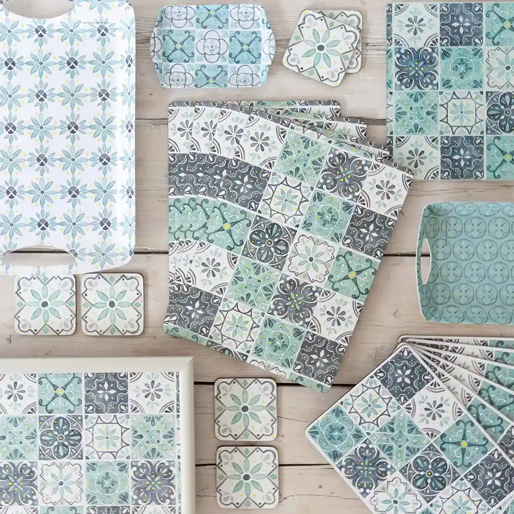 Green Tile Placemats Set