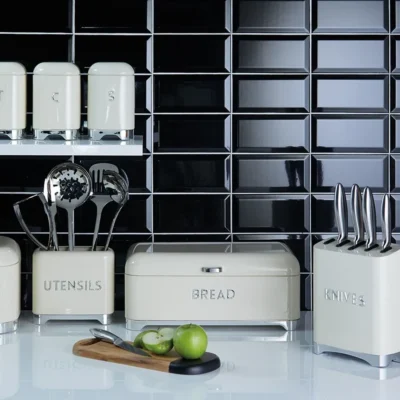 5 Piece Knife Block Cream