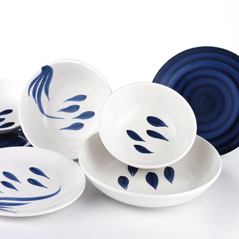 Mannaggia Li Pescetti Stoneware Dinner Plate - Blue Seabed