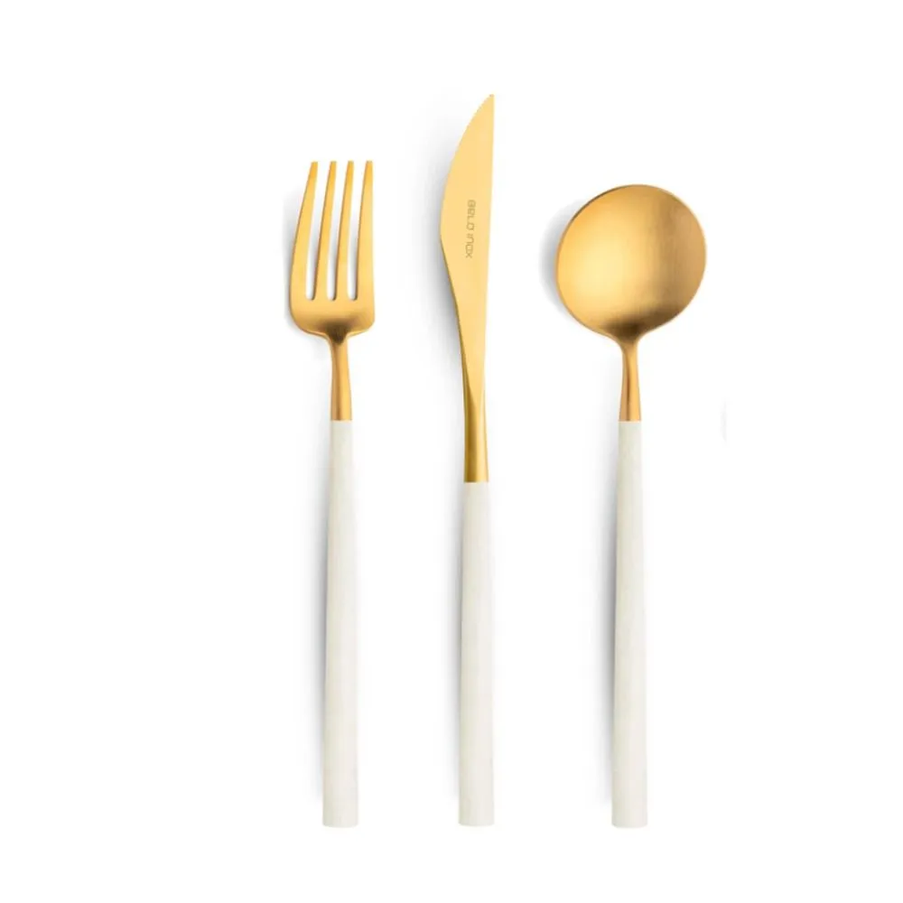 Dinner Set White Gold