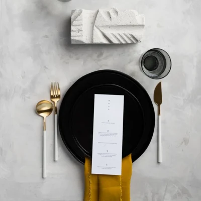 Dinner Set White Gold