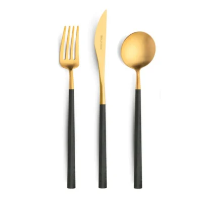 Dinner Set Black Gold