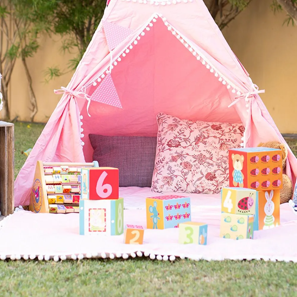 Pink Pompom Teepee Tent