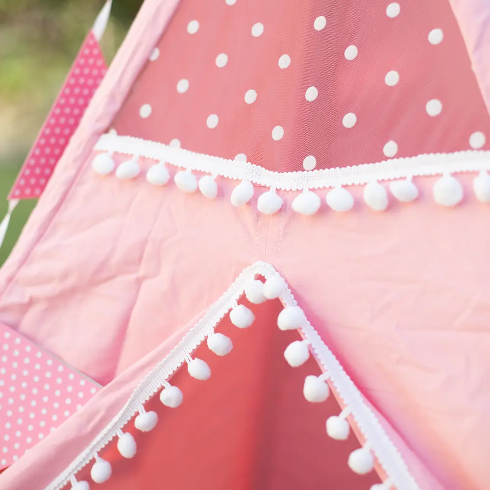 Pink Pompom Teepee Tent