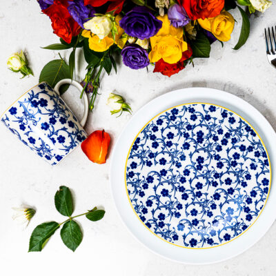 Tue Porcelain Mug - Blue Flowers
