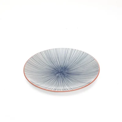 Tue Porcelain Plate - Blue Stripes