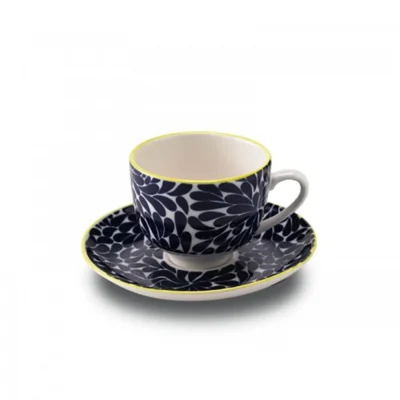 Tue Porcelain Coffee Cup And Saucer Porcelain - Blue