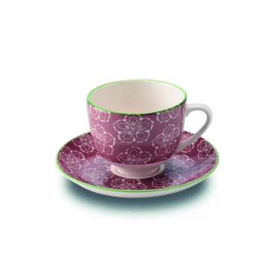 Tue Porcelain Coffee Cup And Saucer - Antique Rose