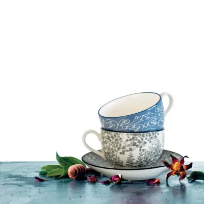 Tue Porcelain Coffee Cup And Saucer - Turquoise