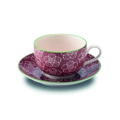 Tue Porcelain Tea Cup And Saucer - Antique Rose