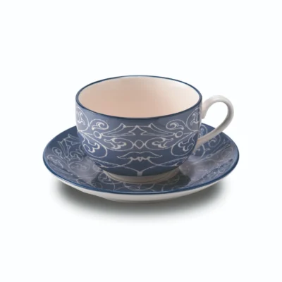 Tue Porcelain Tea Cup And Saucer - Turquoise